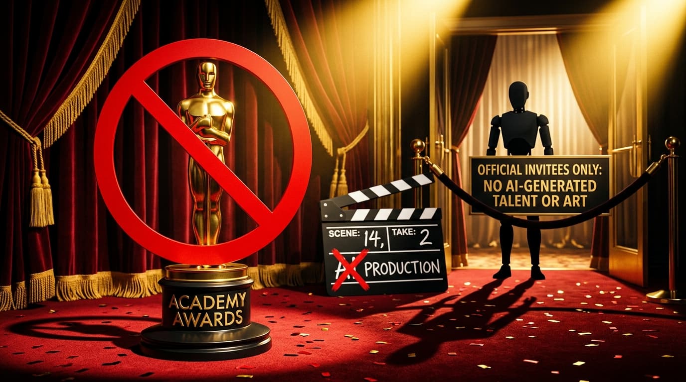 รางวัล Oscar statuette บนพื้นหลังสีทอง สัญลักษณ์ของงาน Academy Awards