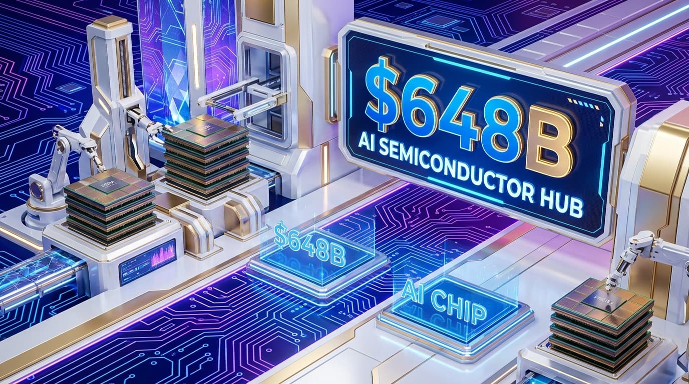 กราฟิกแสดงแผนการลงทุน 648,000 ล้านดอลลาร์ของ Samsung ในเกาหลีใต้ ประกอบชิป AI และดาต้าเซ็นเตอร์