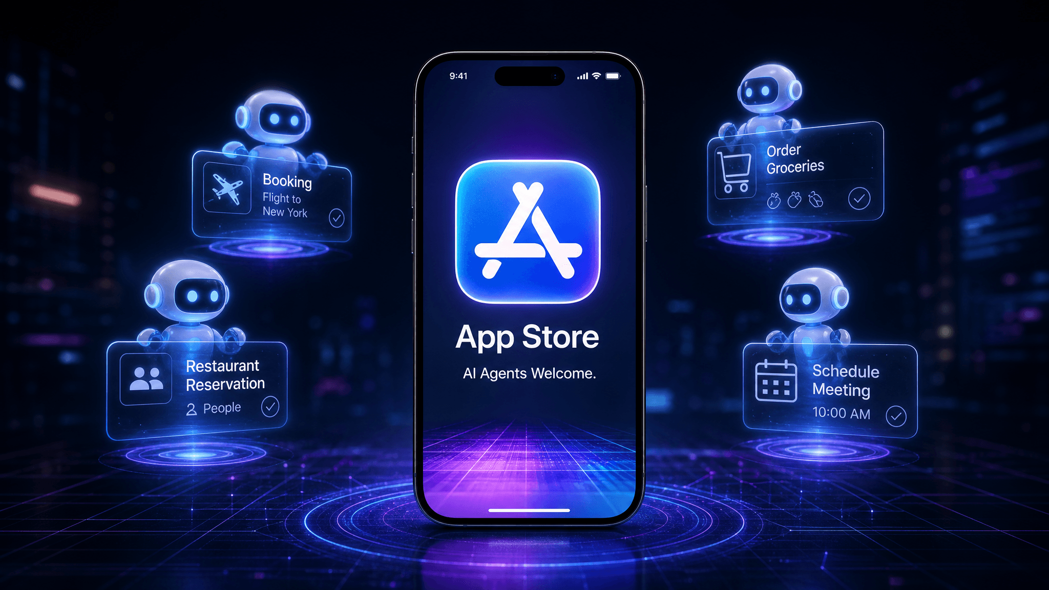 Apple iPhone แสดง AI agents บน App Store