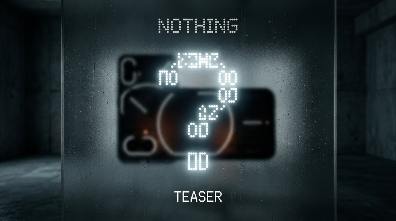 ภาพกราฟิกดีไซน์ Nothing แบบโปร่งใสพร้อมเครื่องหมายปริศนาและข้อความ (4b)